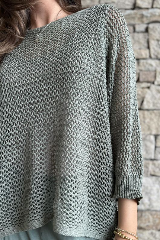 Conrad Grunge Loose Cotton Knit Khaki